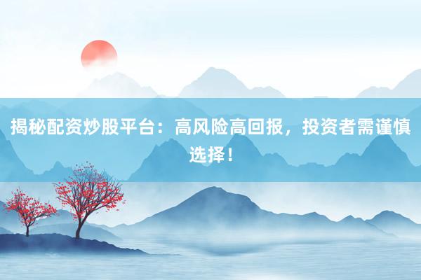 揭秘配资炒股平台：高风险高回报，投资者需谨慎选择！