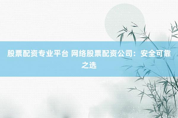 股票配资专业平台 网络股票配资公司：安全可靠之选